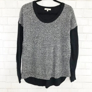 Madewell Black & White High Low Sweater, Medium